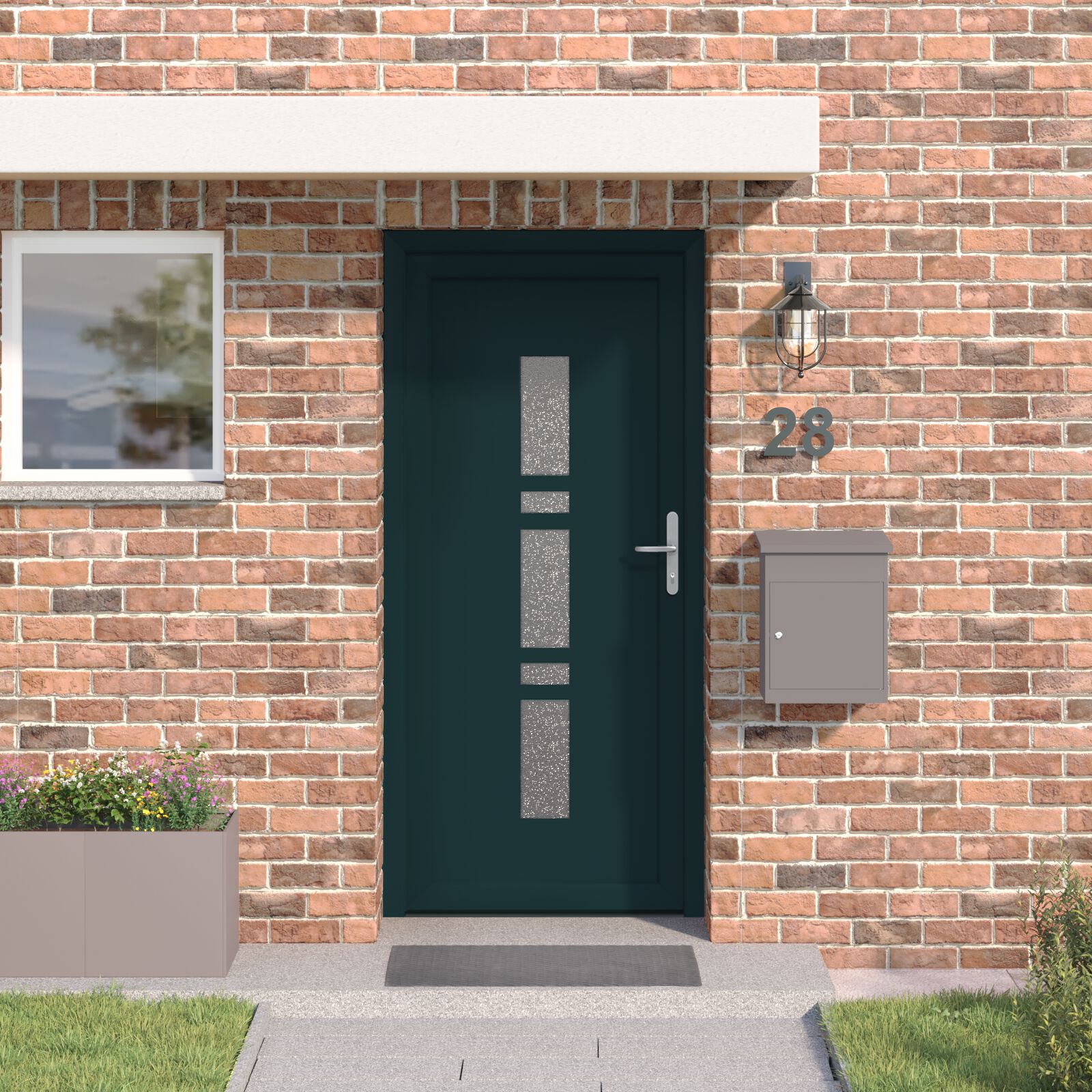 vidaXL Voordeur Antraciet PVC