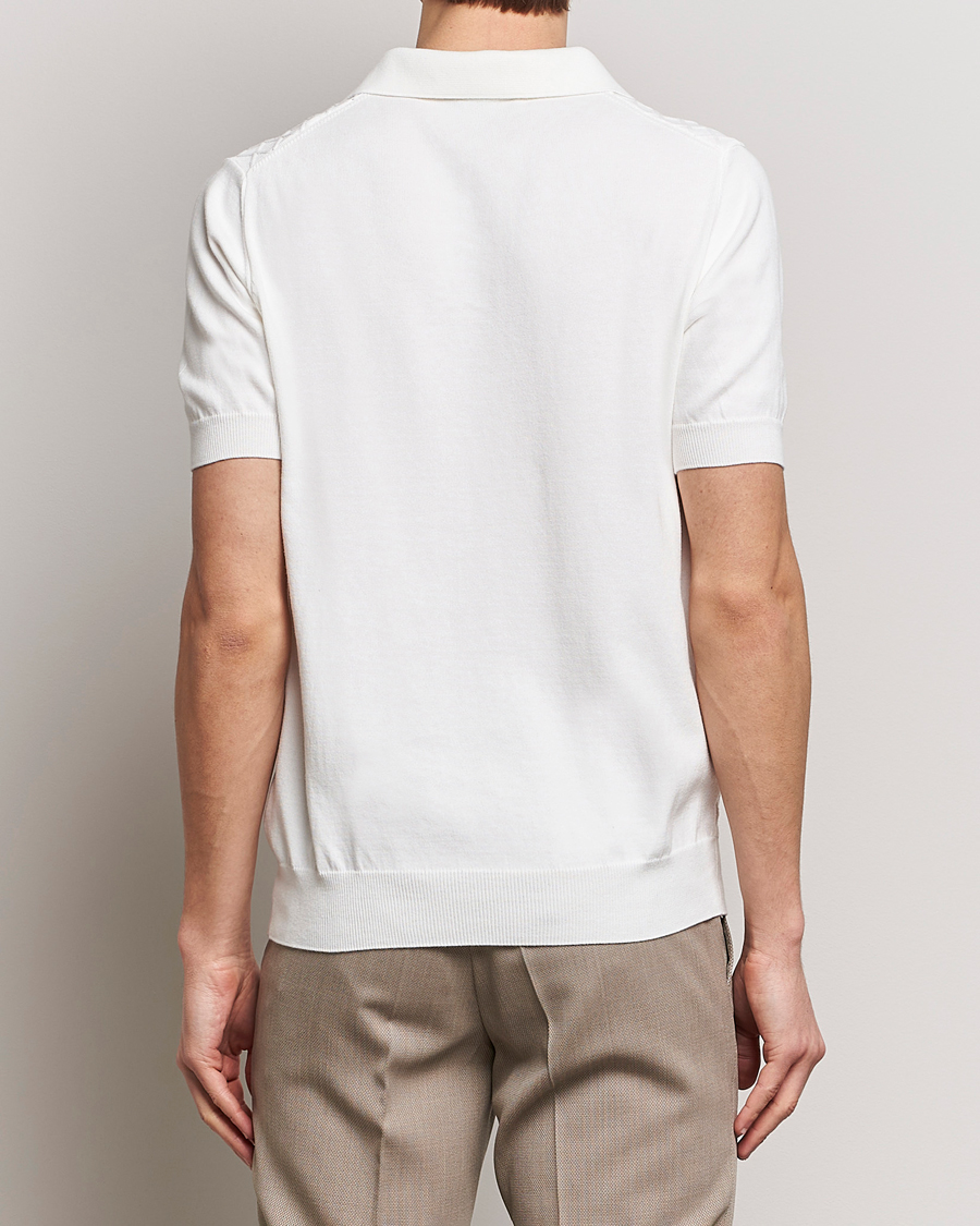 Oscar Jacobson Mirza Structured Cotton Polo White