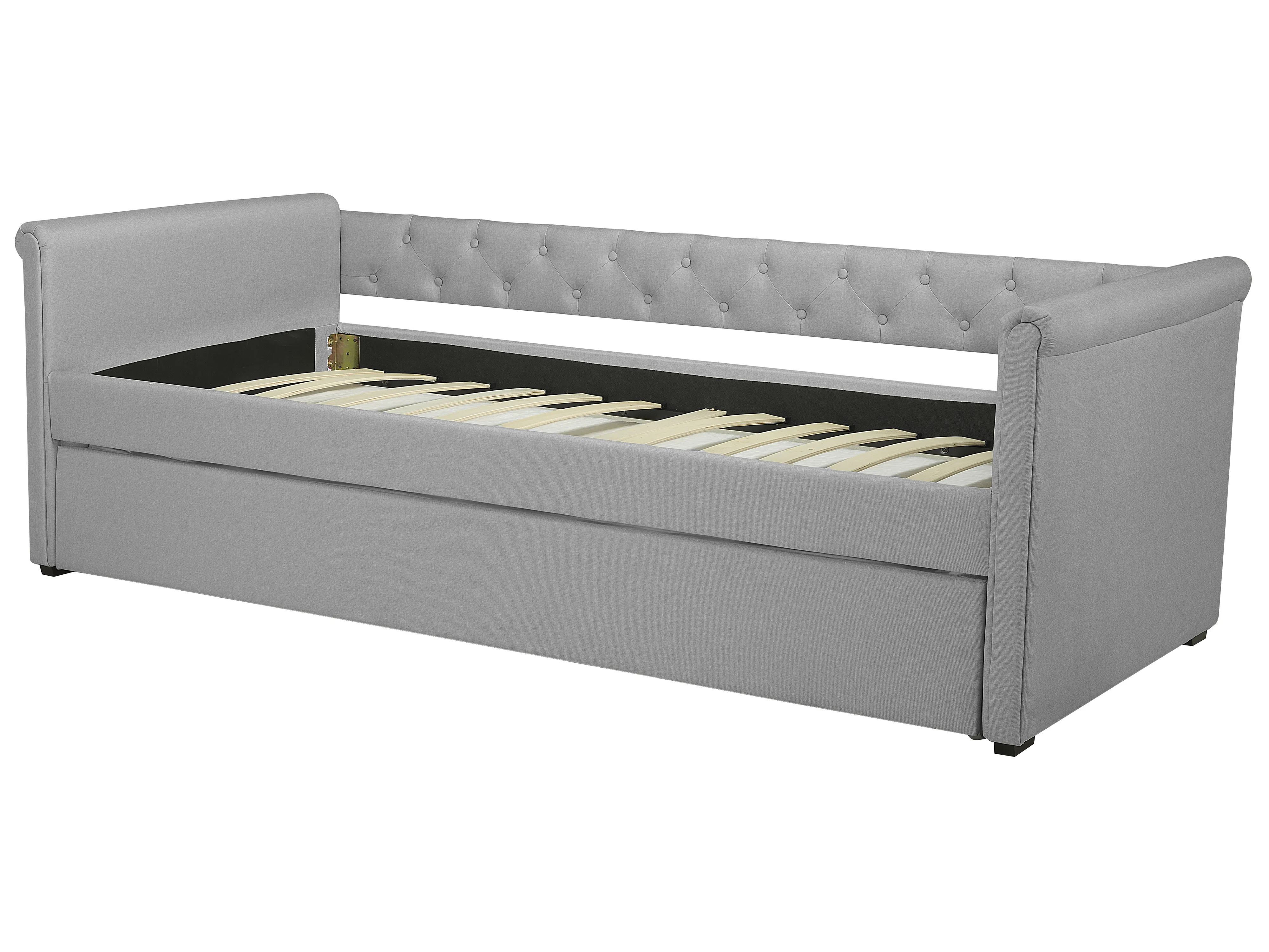 Onderschuifbed Stof LIBOURNE 90 x 200 cm Lichtgrijs