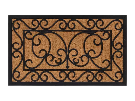 Paillasson rectangulaire 45x75 cm caoutchouc et fibre de coco