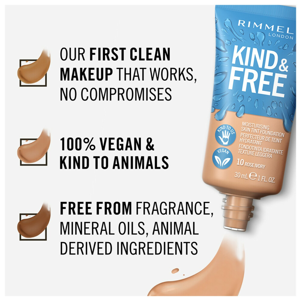 Rimmel KIND & FREE Vegan Foundation 601 Soft Chocolate30 ml