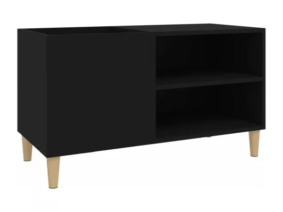 Armoire à disques noir 84,5x38x48 cm bois d'ingénierie