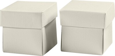 Fold-Selv-Æske - Str. 5,5X5,5 CM - 250 G - Råhvid - 10 Stk