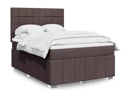 Sommier à lattes de lit avec matelas Marron foncé 140x190 cm