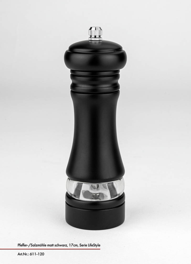 Justinus Pfeffer-Salzmühle 17cm schwarz