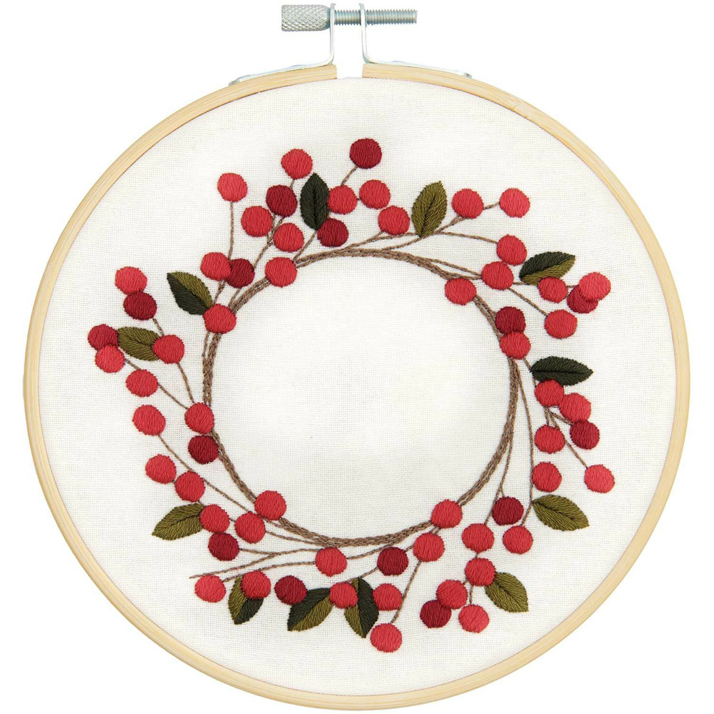 Kit broderie couronne d'églantier ø 15 cm
