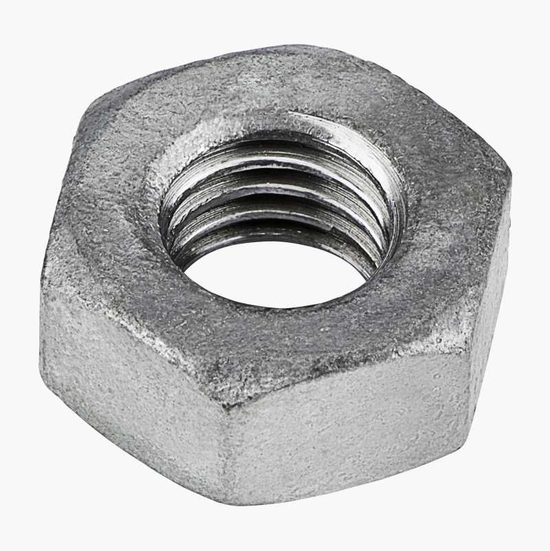 Mutter M10, varmforsinket, 10 stk.