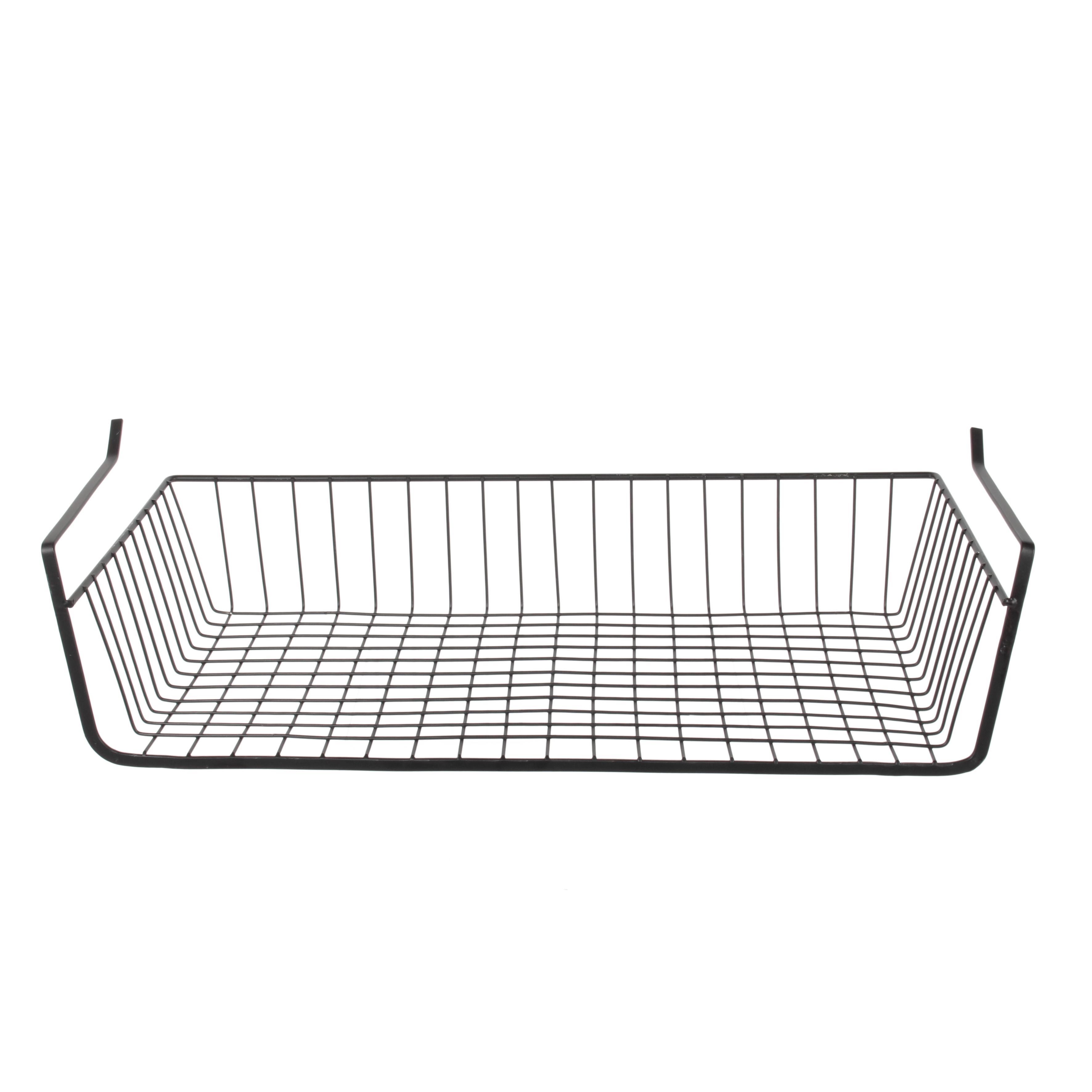 PANIER SUSPENDU METAL FILAIRE NOIR 56X14X26CM