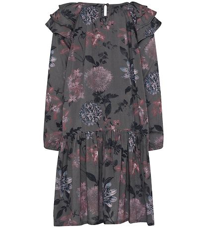 Minymo Kleid - Smoked Pearl m. Blumen