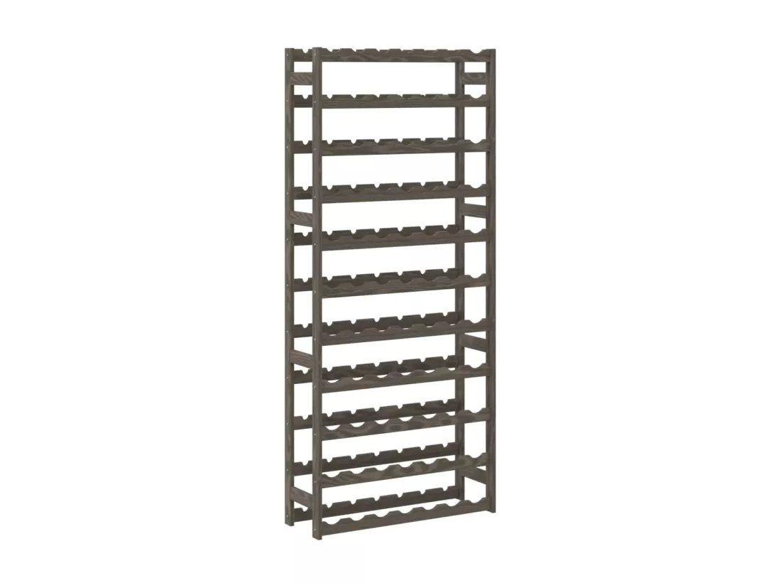 Casier à bouteilles pour 77 bouteilles gris bois pin solide