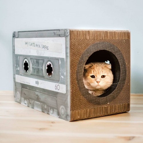 Mixtape Scratching Post/Cave District70 Preto e Marrom