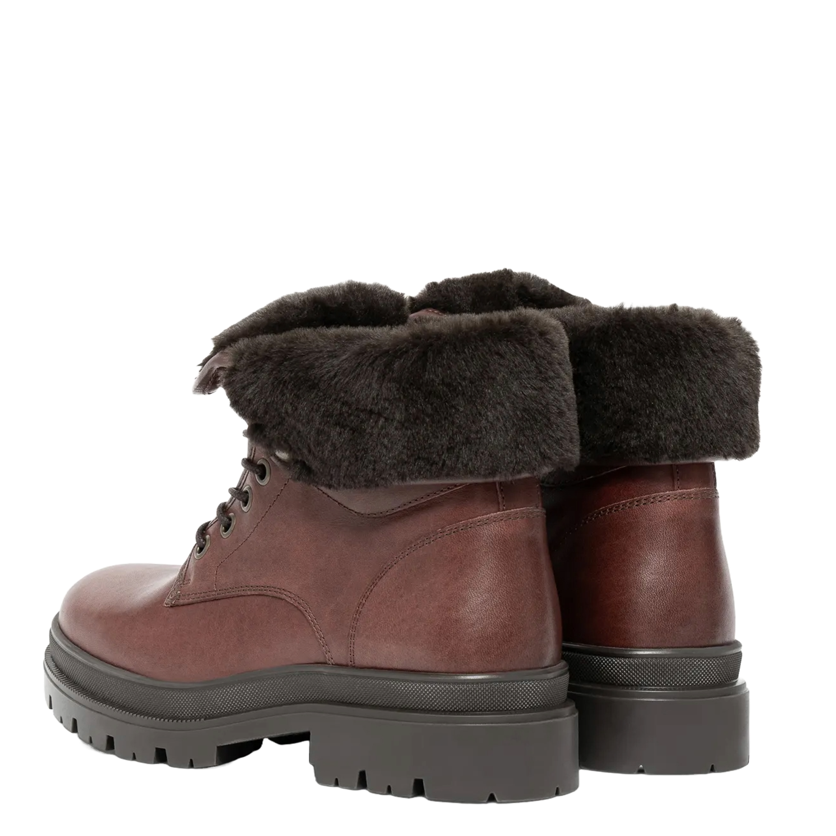 SACHA - Bottines crantées en cuir | Marron