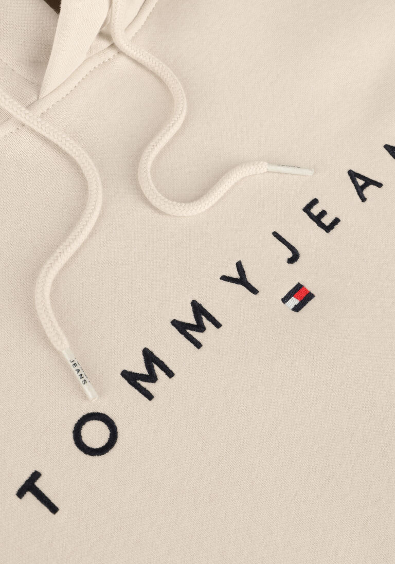 TOMMY JEANS beige tommy jeans trui tjm reg linear logo hoodie ext