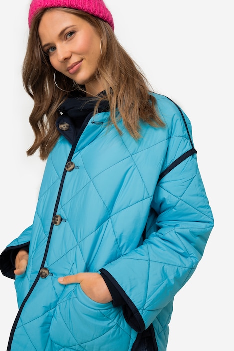 Wende-Steppjacke, 2 Farben, Rundhals, Langarm