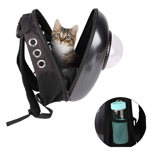 Mochila preta para transportar animais de estimação