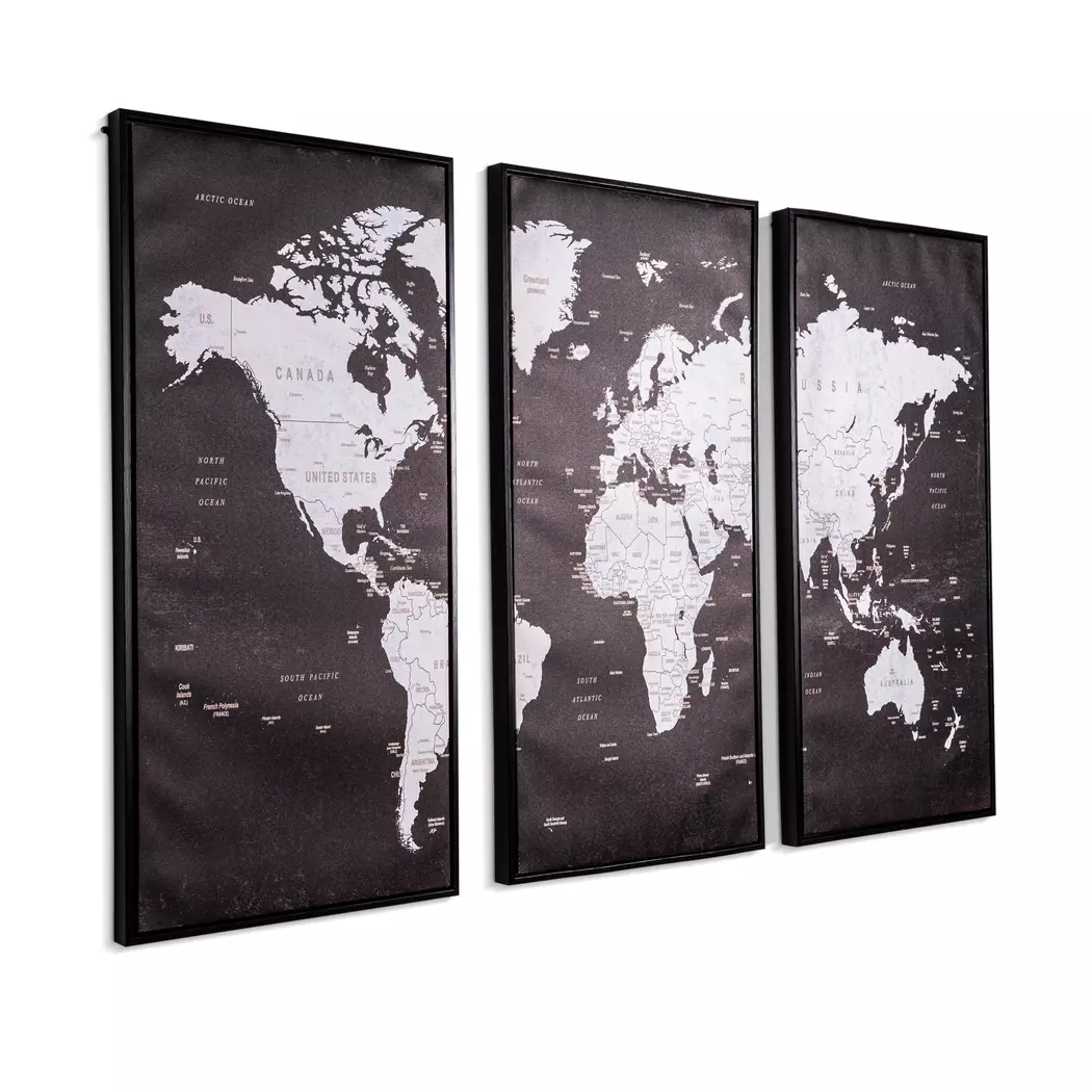 Wandbild 80 x 38 cm Weltkarte