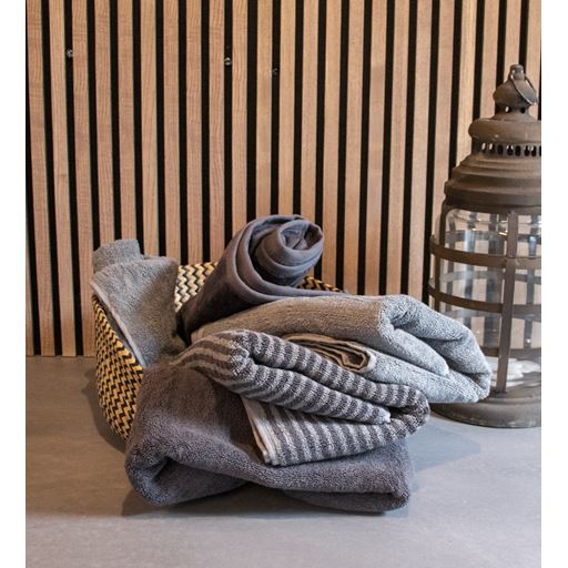 OMHU Frotté Håndklæde, Dark Grey, 50x100 cm