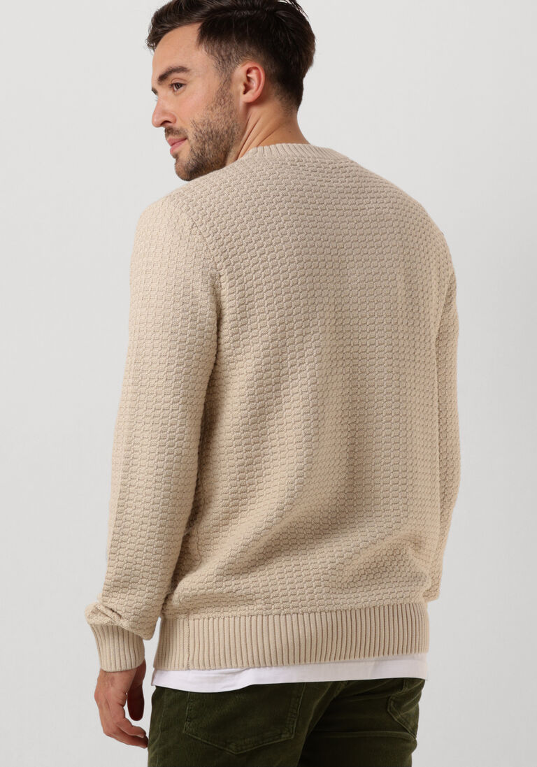 SELECTED HOMME beige selected homme trui slhthim ls knit structure crew
