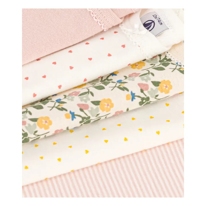 Petit Bateau Lot 5 Bodies Minibloom | Rose