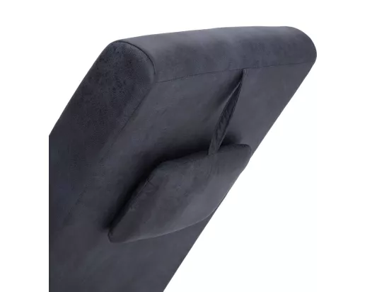 Chaise longue avec oreiller Gris Similicuir daim