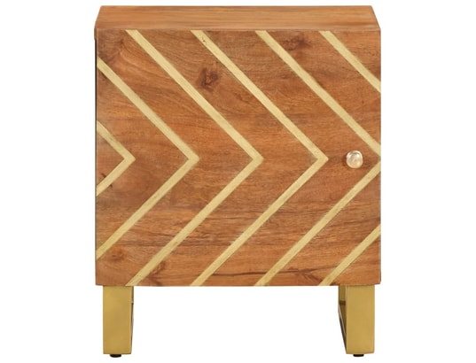 VIDAXL - Table de chevet marron et noir bois de manguier solide