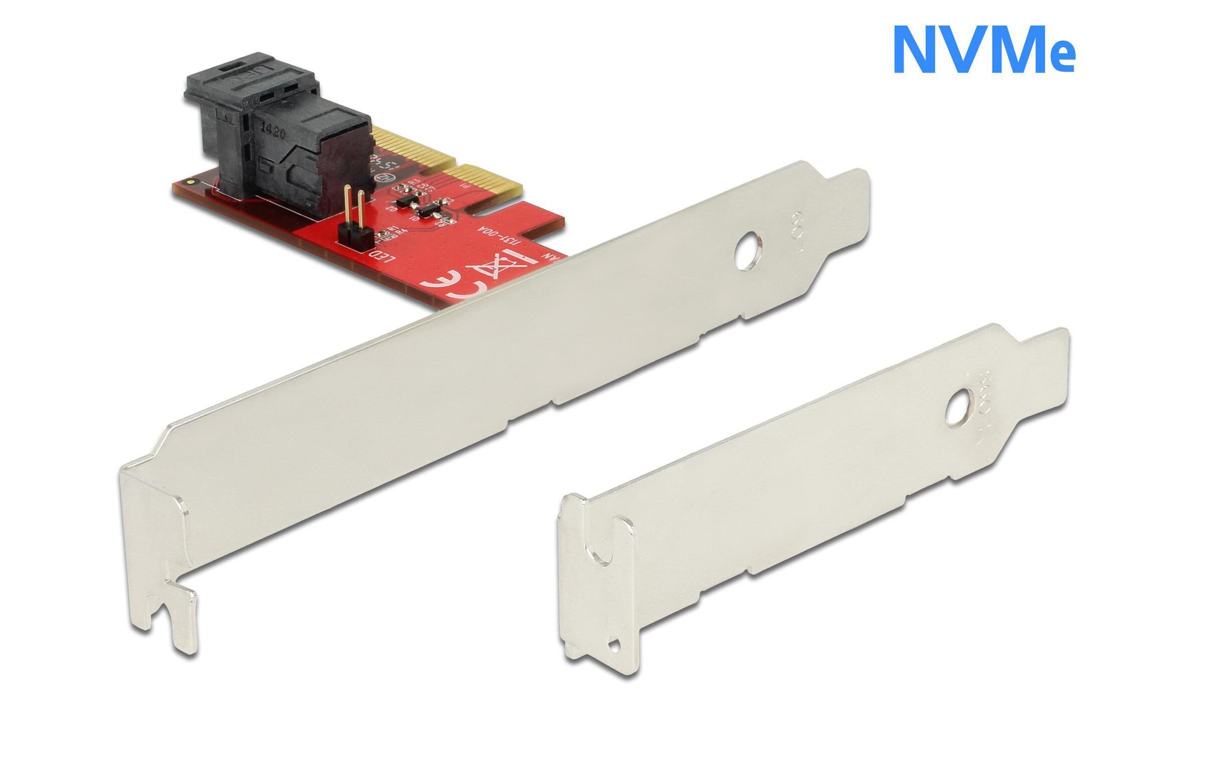 Host Bus Adapter Controller PCI-ex4 - U.2 Bracket FH+LPDelock PCI Express x4 Karte > 1 x intern SFF-8643 NVMe – Low Profile Formfaktor
