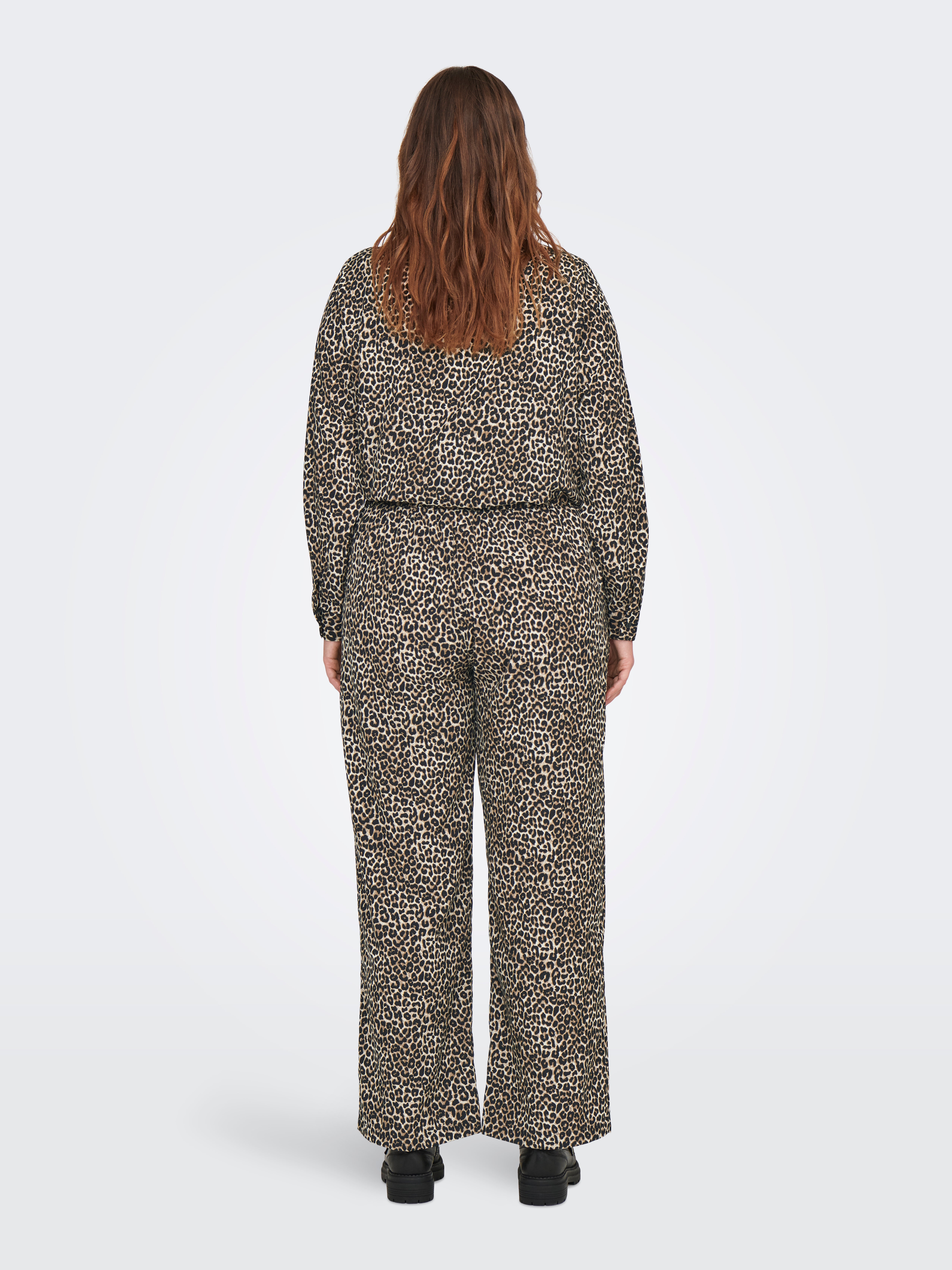 CARLIONA Weiter Beinschnitt Hose mit weitem Beinschnitt Pumice Stone
