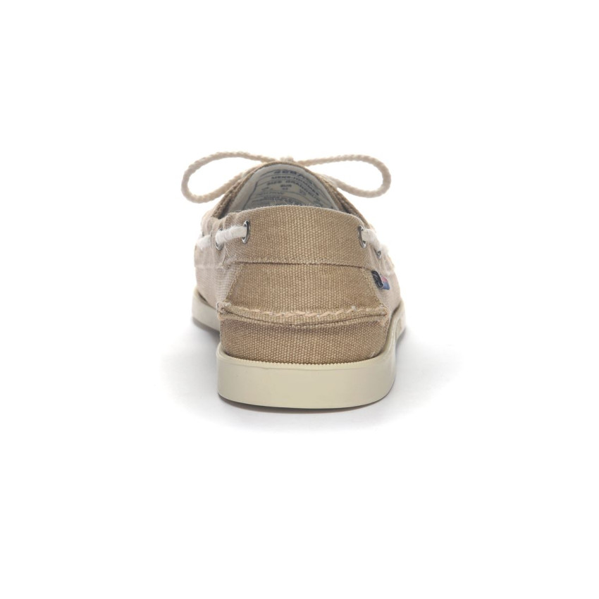 DOCKSIDES PORTLAND WASHED CANVAS BEIGE CAMEL-Chaussures bateau pour homme en toile