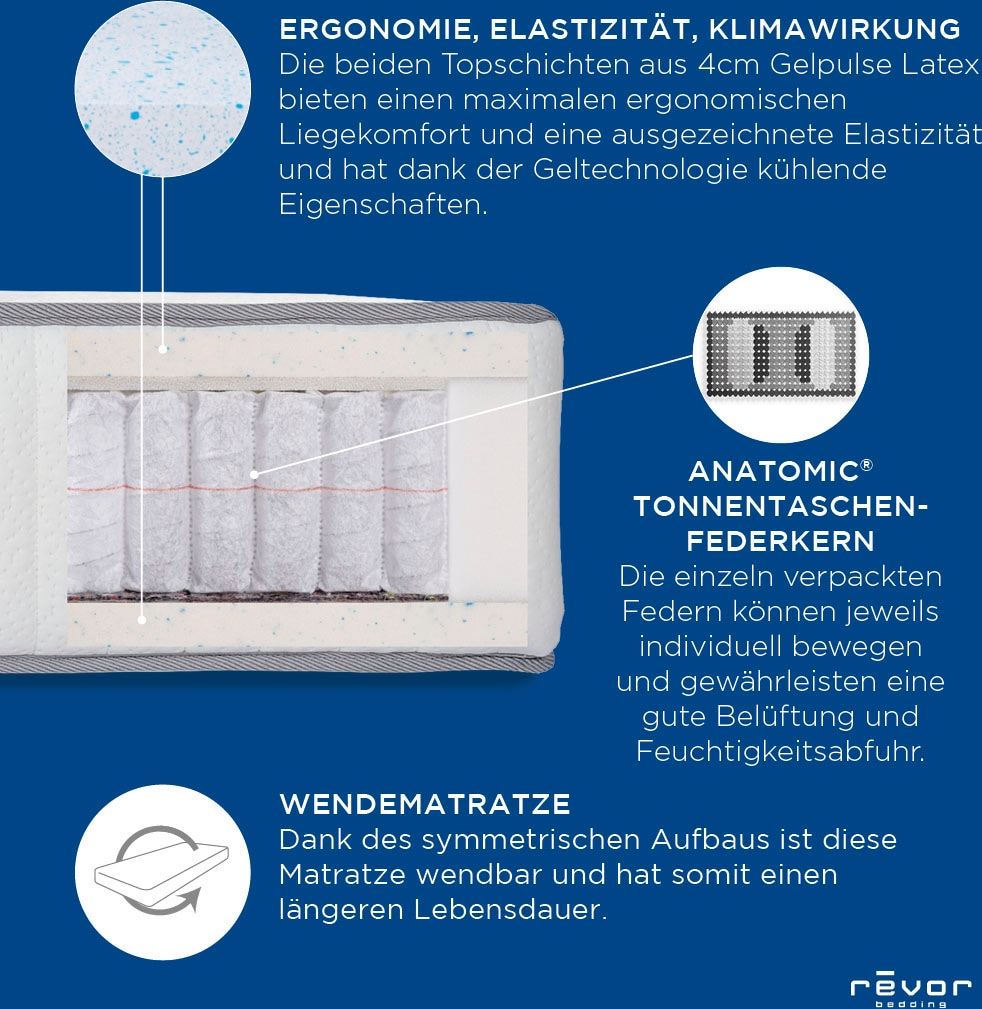 Revor Bedding Taschenfederkernmatratze »Anatomic FIX 1000 Latex« 28 cm hoch Raumgewicht: 65 kg/m³ 3.000 Federn 1 Stk. tlg. Die Neuerfindung des Federkerns nach einem anatomischen Muster!