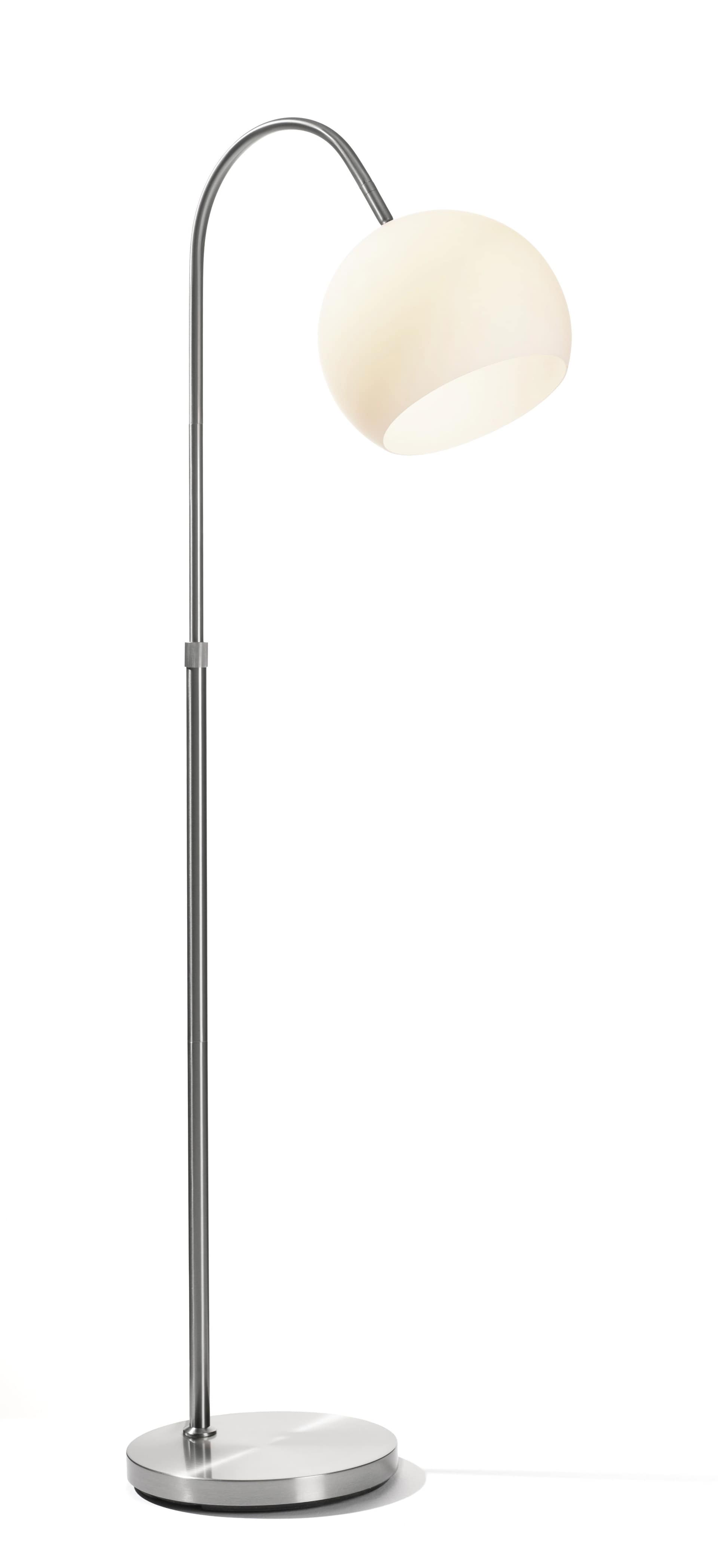 casaNOVA Retrofit Bogenlampe BILO 140 cm nickelfarbig /Milchglas