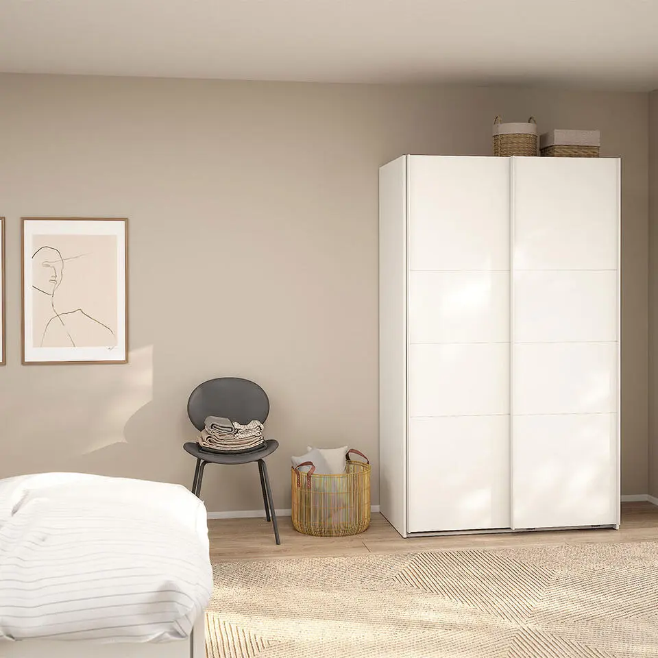 Hioshop Catania schuifdeurkast 2 deuren 120x200cm wit