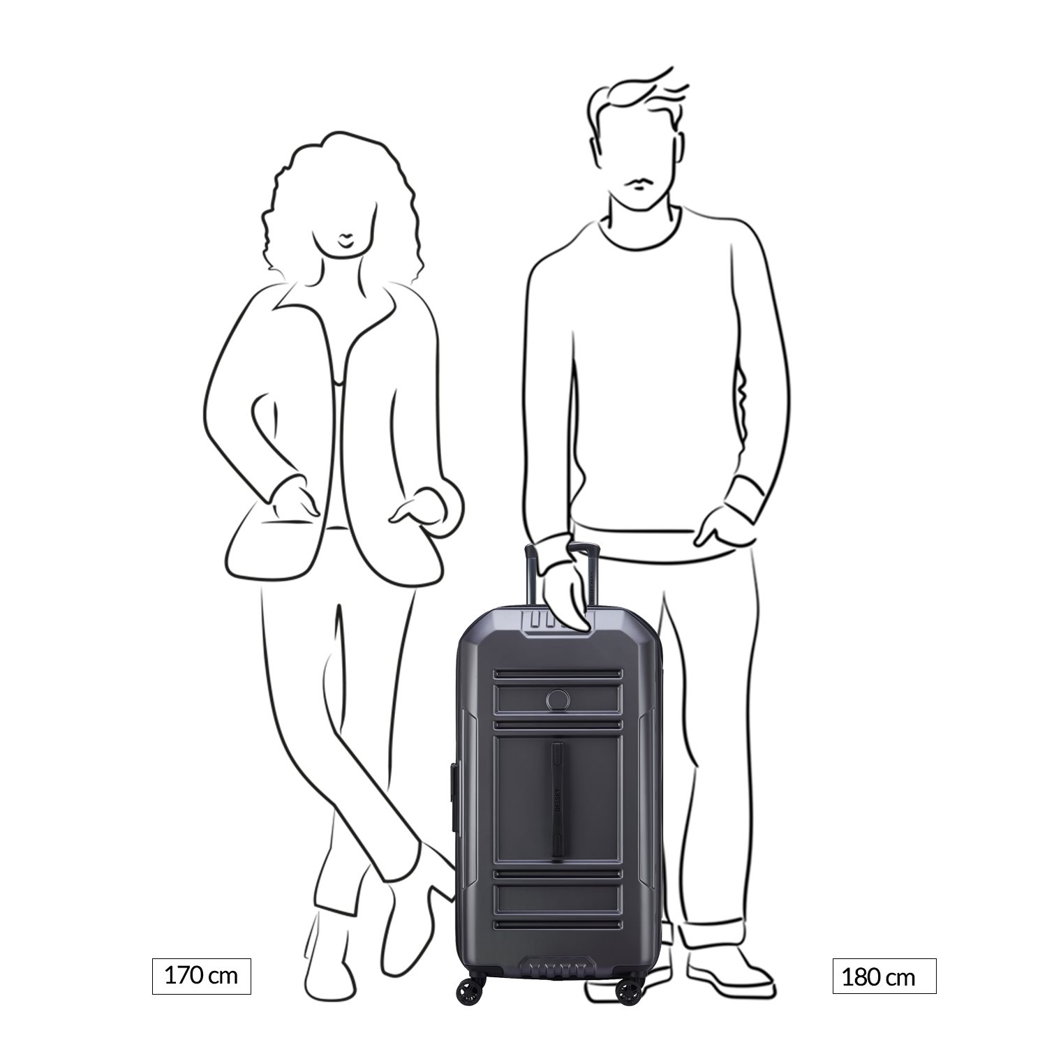 Delsey Rempart Trunk Suitcase XL Expandable anthracite