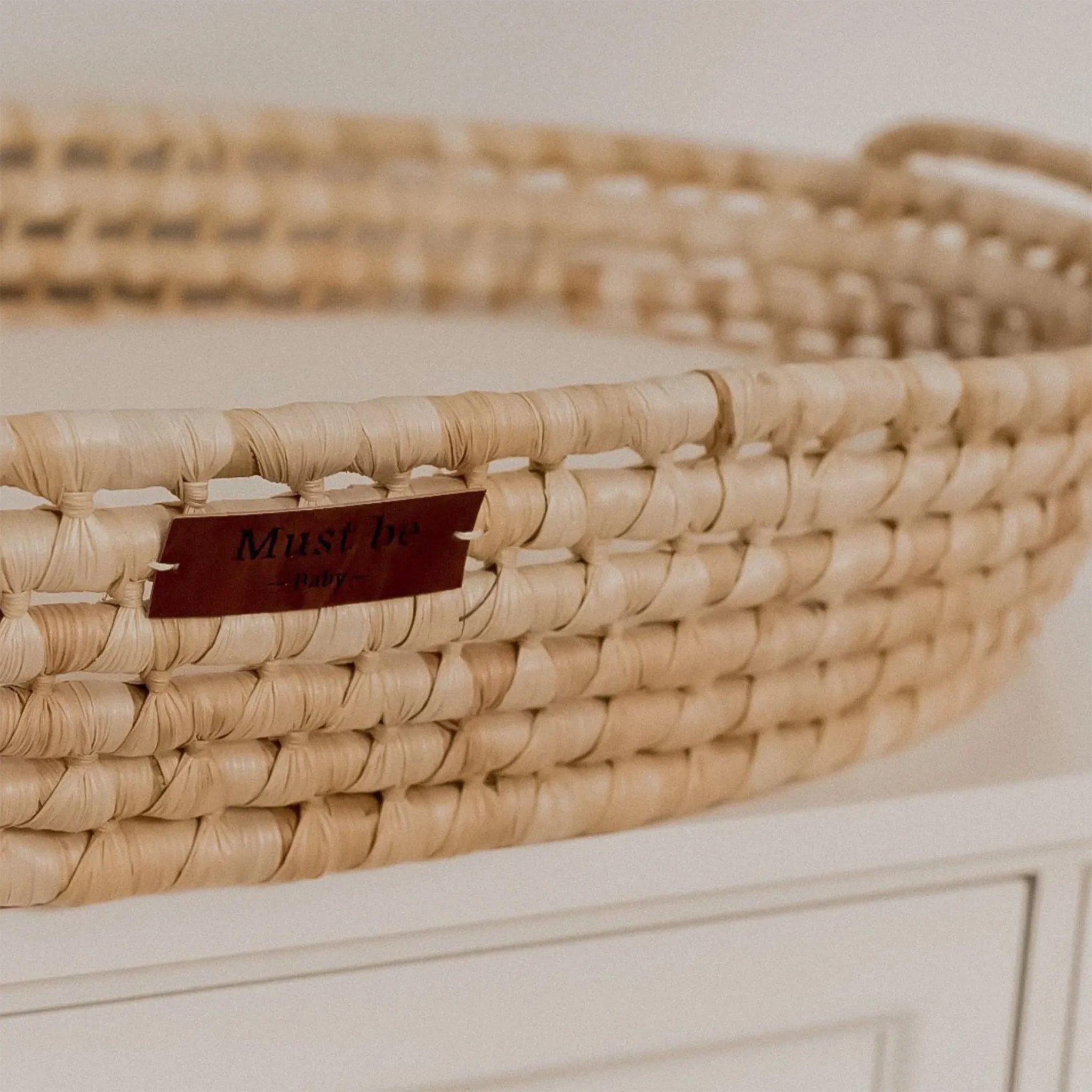 Must Be Baby Panier en Rotin à Langer et Matelas
