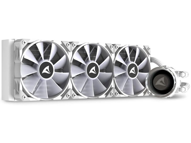 Sharkoon Wasserkühlung S90 RGB Weiss Kompakte All-in-One-Wasserkühlung mit einem 360-Millimeter-Radiator