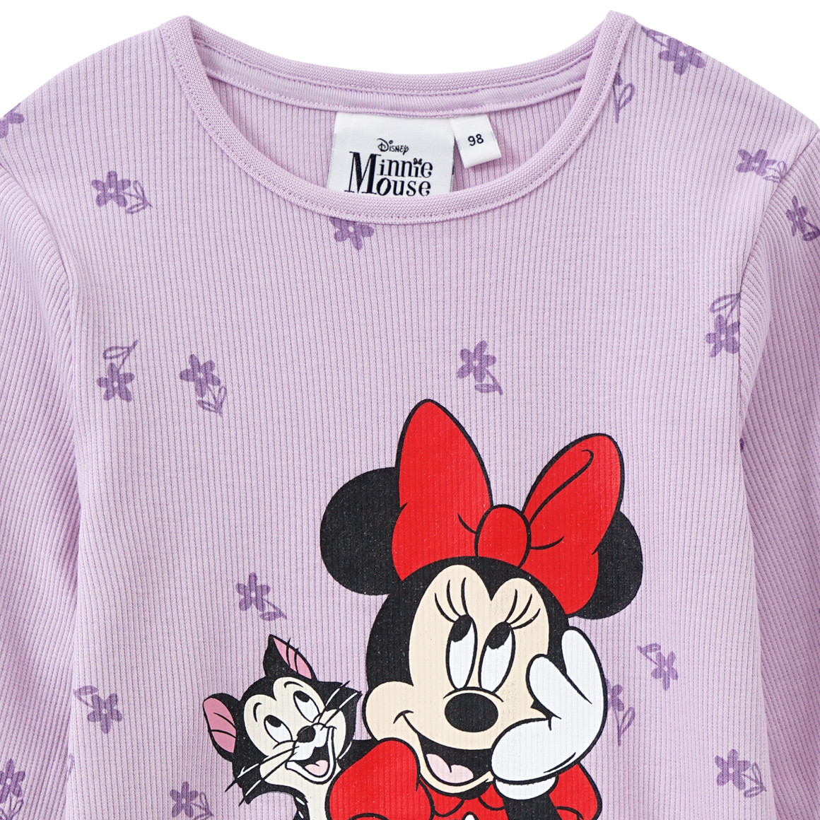 Topolino Minnie Maus Shirt in Ripp-Struktur helllila