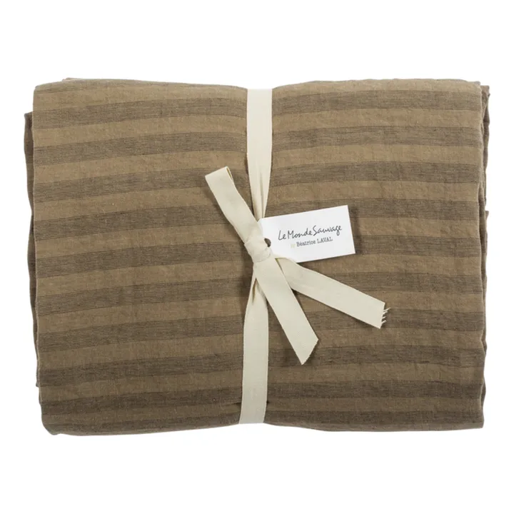 Le Monde Sauvage Housse de couette Sandhills en lin | Marron