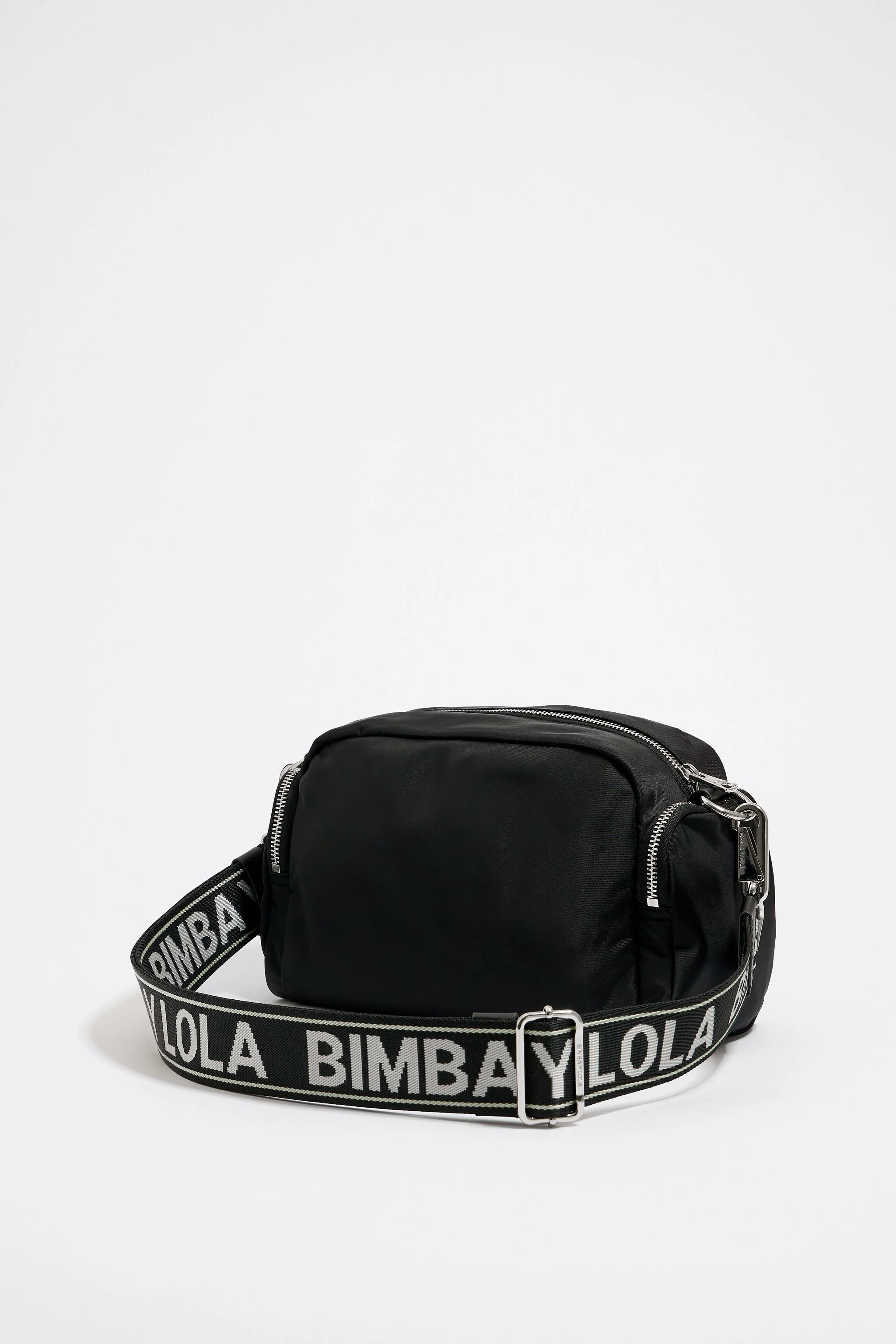 Bolsa de bolso média em náilon preto