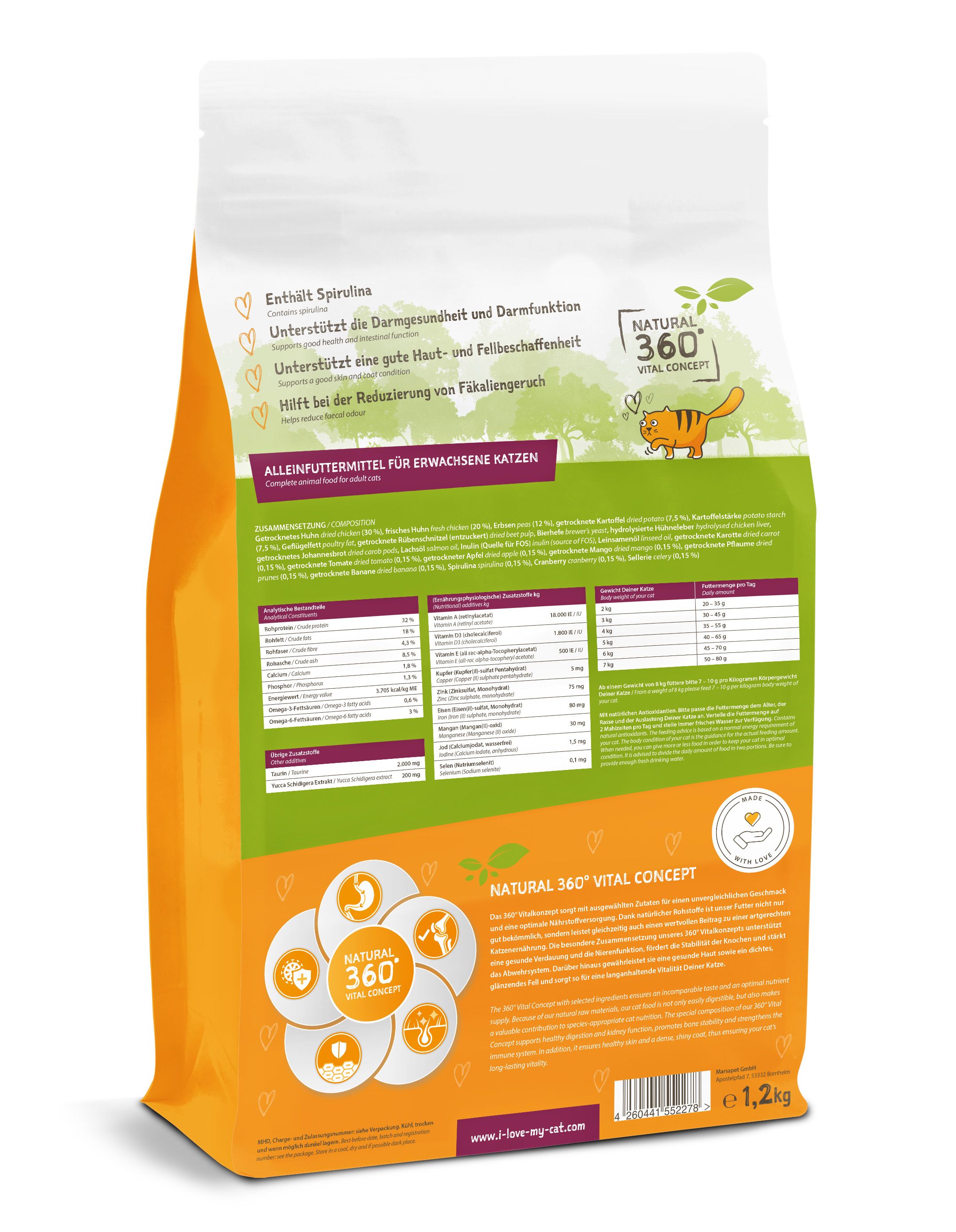 I love my cat Sparset für Birma-Katze Trockenfutter und Nassfutter mit Huhn NEM und Pflege