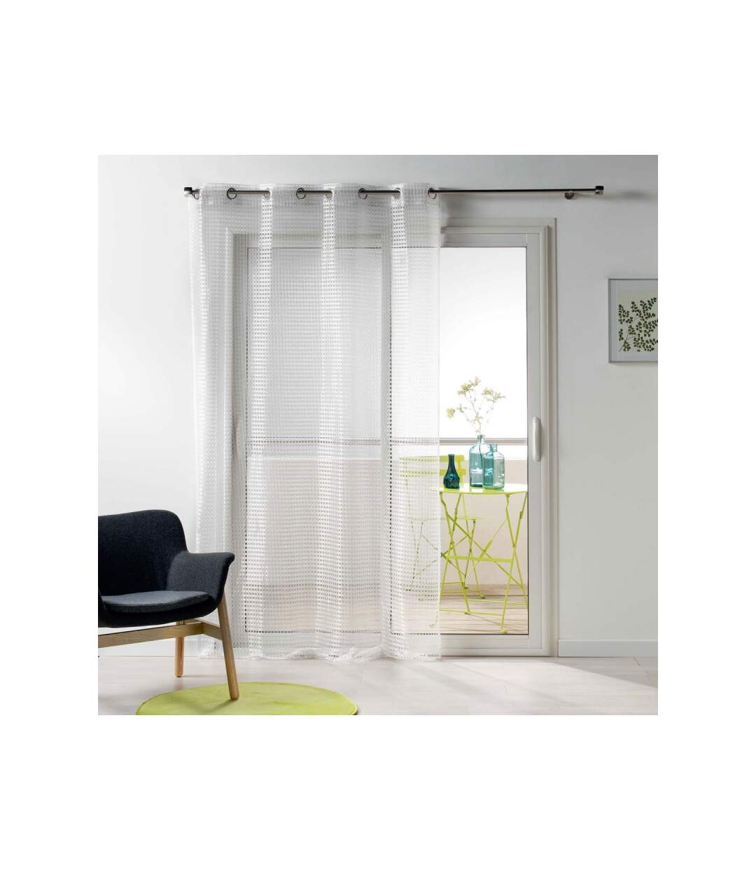 Rideau Voilage Maille Cadria 140x240cm Blanc