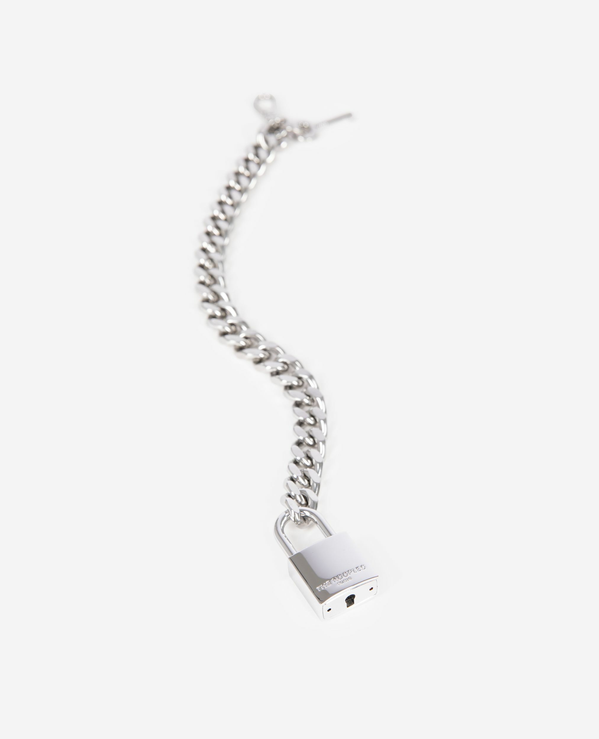 Bijou de sac chaîne cadenas et clé argenté