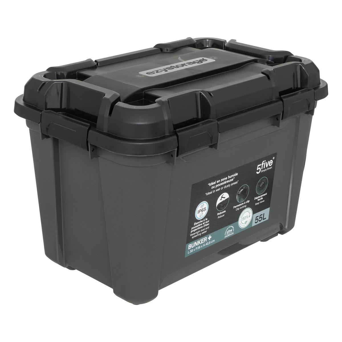 BOITE PLASTIQUE NOIR BUNKER PLUS 55L