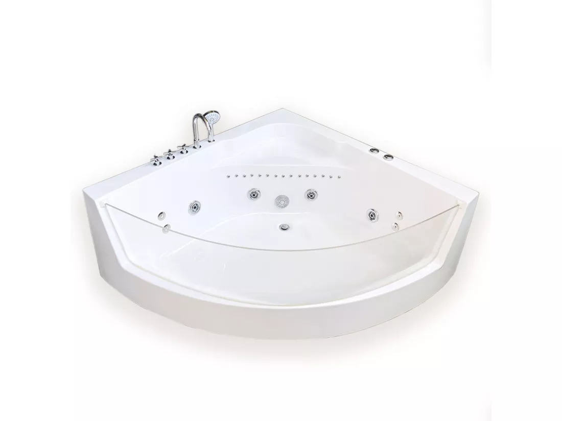Baignoire Balnèo 150 X 150 cm Chromothérapie 8 jets – White Maple