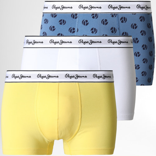 Lot De 3 Boxers PMU10971 Blanc Jaune Bleu