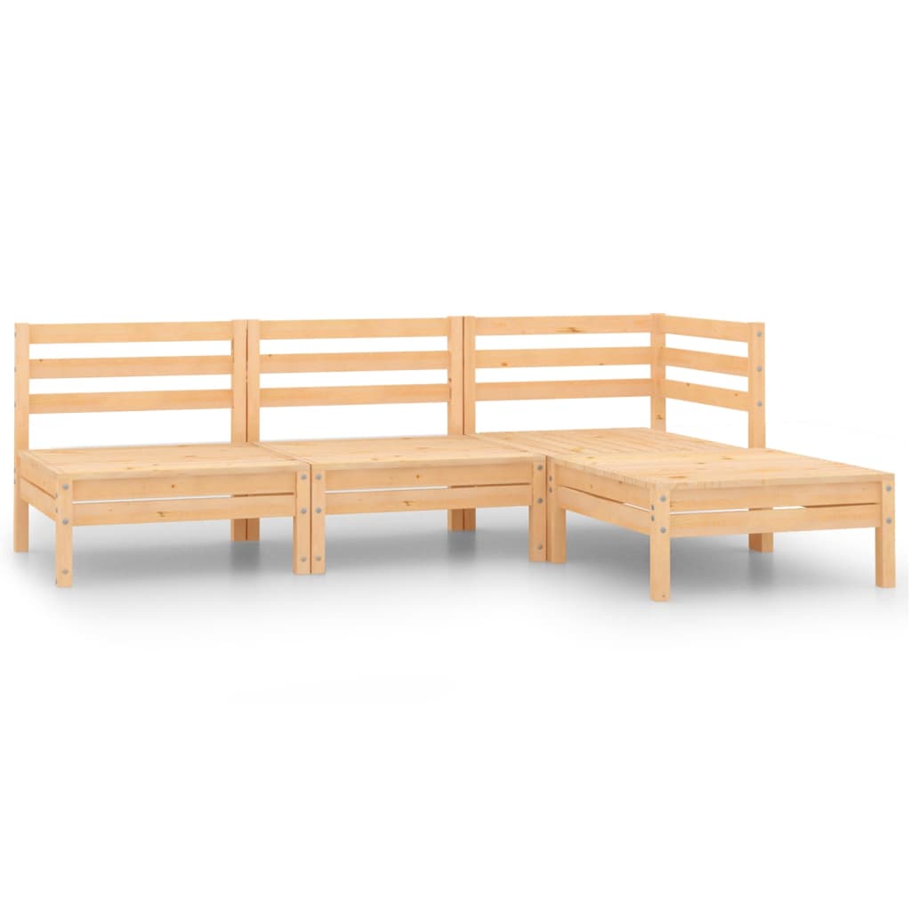 Salon de jardin meuble d'extérieur ensemble de mobilier 4 pièces bois de pin massif