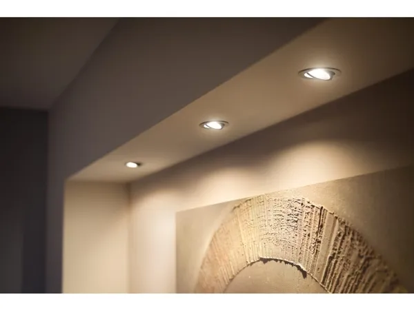 Philips Hue White ambiance Milliskin - Indlejret spotlys - LED-spot lyspære - GU10 - 4.2 W - klasse E - varmt til køligt hvidt lys - 2200-6500 K - aluminium (pakke med 3)