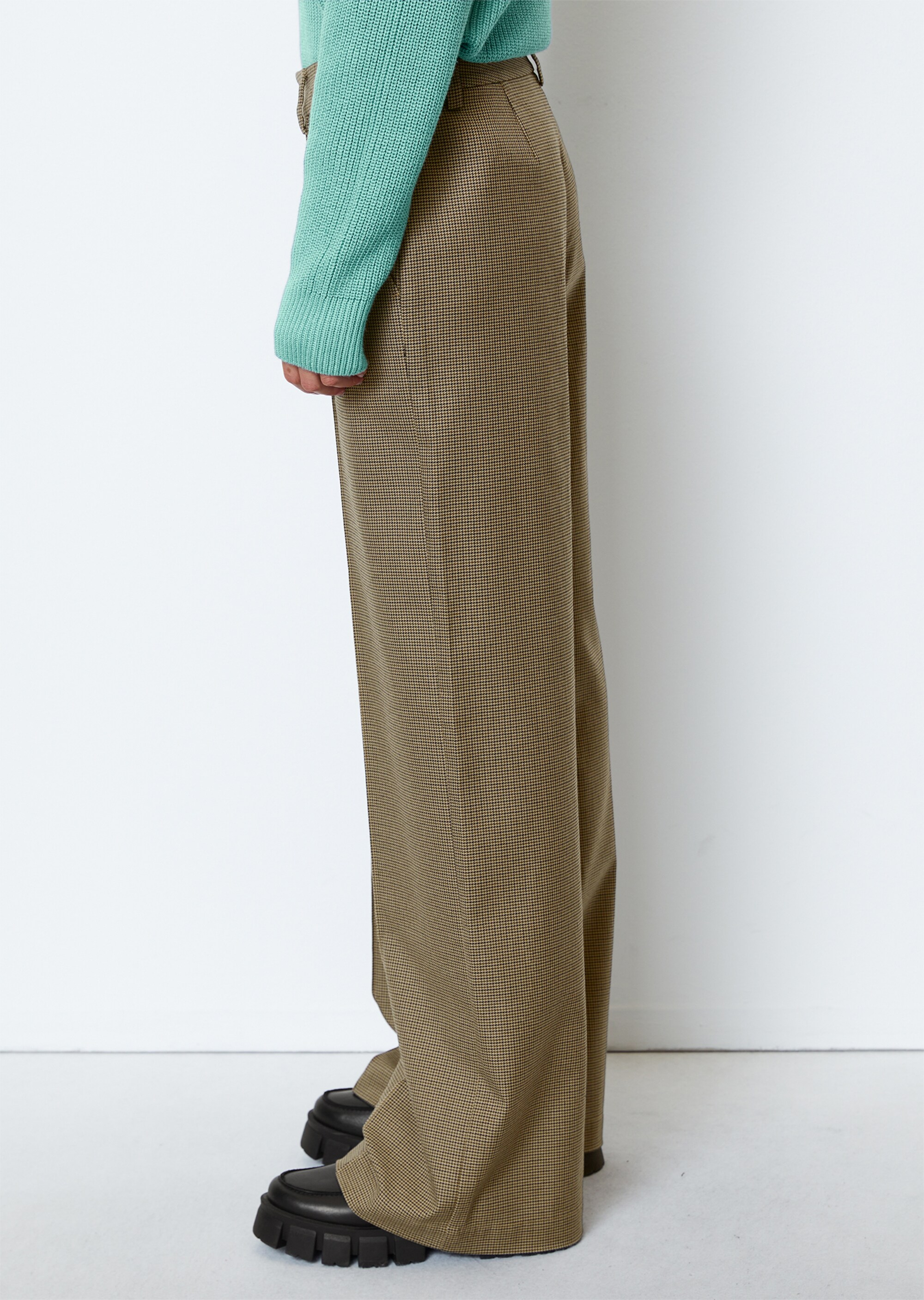 Hahnentritt-Hose relaxed aus stretchigem Baumwolle-Mix