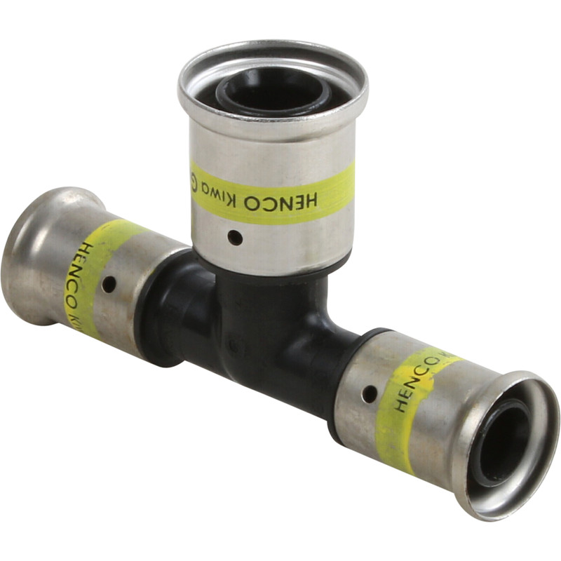 Henco gas pers T-stuk verloop 20x26x20mm