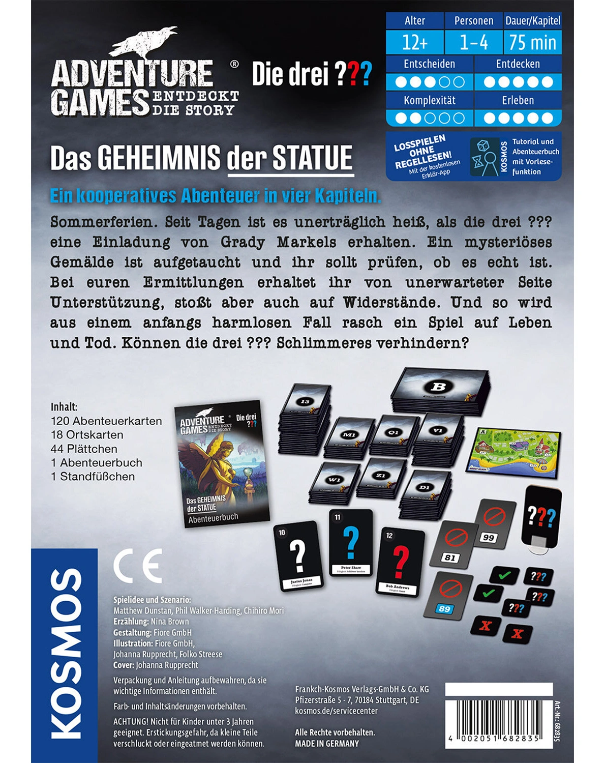 Detektivspiel ADVENTURE GAMES -  DIE DREI ??? DAS GEHEIMNIS DER STATUE in bunt