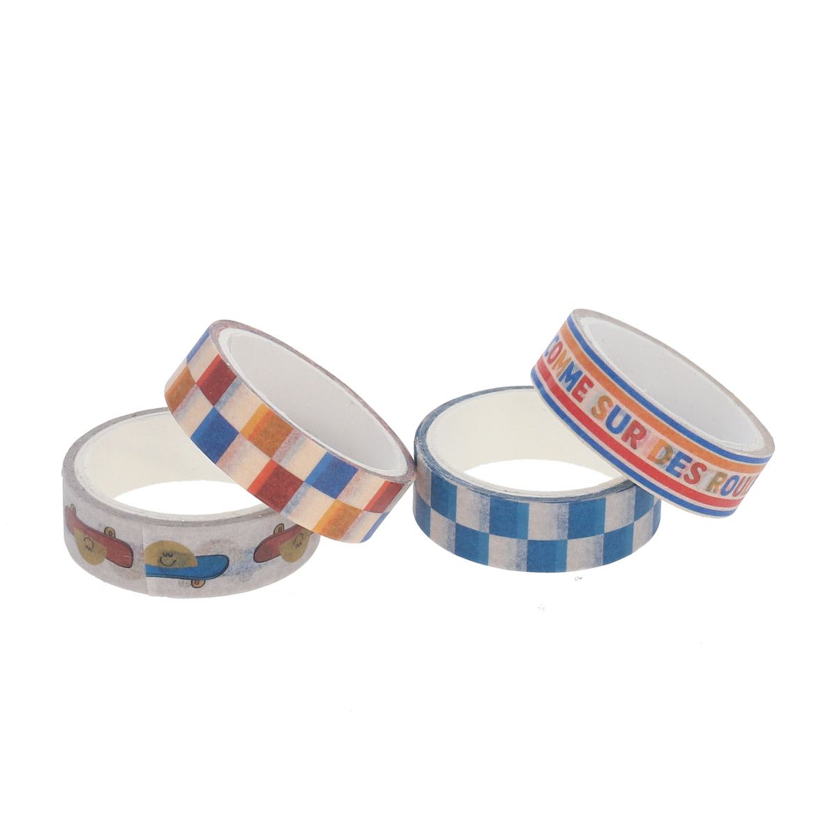 Lot de 4 rouleaux de ruban adhésif - Skate park Mercredi et Patati