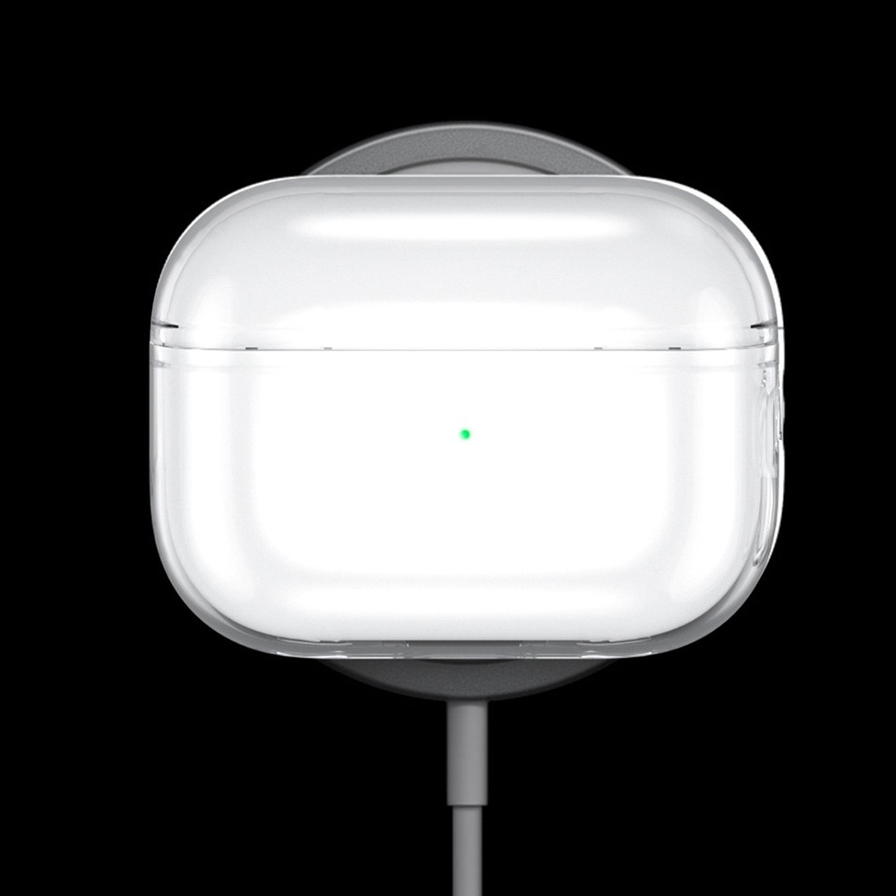 AirPods Pro 2 / AirPods Pro Gummi Schutzhülle Abdeckung mit Schlüsselring - Grün / Transparent